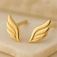 Sterling Silver Angel Wing Stud Earrings | 925 Minimalist Feather Earrings | Gift for Her