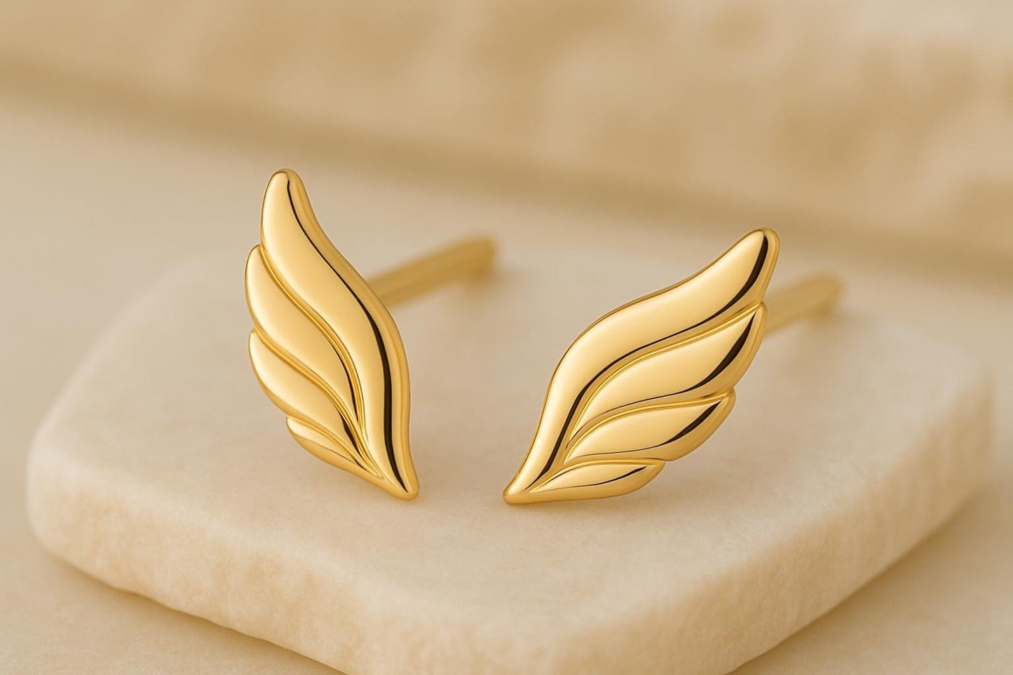Sterling Silver Angel Wing Stud Earrings | 925 Minimalist Feather Earrings | Gift for Her