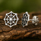 Sterling Silver Spider Web Stud Earrings | Minimalist Halloween Jewelry