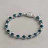 London Blue Topaz Sterling Silver Tennis Bracelet | December Birthstone Gift