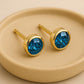 London Blue Topaz Stud Earrings | 925 Sterling Silver, Bezel Set
