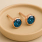 London Blue Topaz Stud Earrings | 925 Sterling Silver, Bezel Set