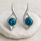 London Blue Topaz Sterling Silver Earrings | Modern Wave Design