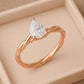 Sterling Silver Pear Cut CZ | 925 Twisted Band Solitaire Ring | Minimalist Engagement Promise Ring