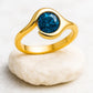London Blue Topaz Sterling Silver Wave Ring | Ocean Jewelry