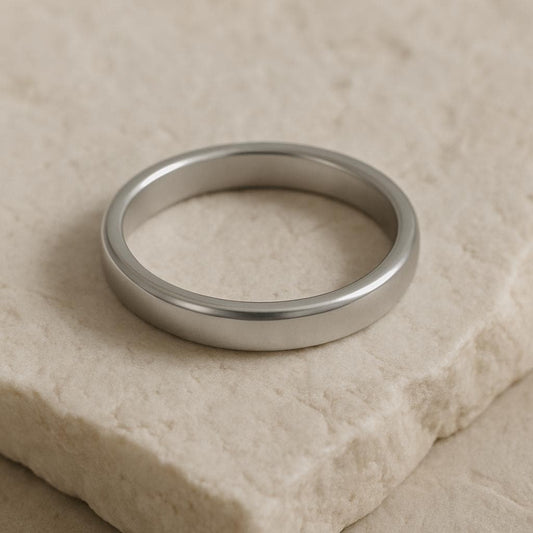 Minimalist Sterling Silver Band Ring | Unisex Comfort Fit