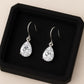 Sterling Silver Teardrop CZ Earrings | 925 Pear Cut Dangle Earrings | Elegant Bridal Drop Jewelry