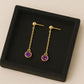 Sterling Silver Amethyst Drop Earrings • Minimalist Dangle Studs
