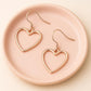 Sterling Silver Heart Outline Earrings • Minimalist Romantic Dangles