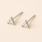 Sterling Silver Triangle CZ Stud Earrings • Minimalist Jewelry