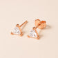 Sterling Silver Triangle CZ Stud Earrings • Minimalist Jewelry