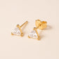 Sterling Silver Triangle CZ Stud Earrings • Minimalist Jewelry