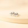 Star Earrings Silver 925 • Minimal North Star Studs • Dainty Shiny Starburst Flat Back/Screw