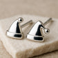 Silver Santa Hat Stud Earrings 925 | Christmas Earrings | Minimalist Festive Jewelry | Xmas Party Accessory