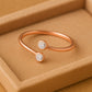Sterling Silver Open CZ Ring • 925 Minimal Bezel Ring • Dainty Adjustable Duo Stone •