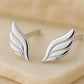 Sterling Silver Angel Wing Stud Earrings | 925 Minimalist Feather Earrings | Gift for Her