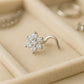 925 Silver Flower CZ Nose Pin • Sterling Floral Pin • Dainty • Sparkle Jewelry