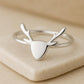 Sterling Silver Reindeer Ring | 925 Minimalist Antler Band | Christmas Gift for Her