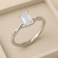 Sterling Silver Emerald Cut CZ  | 925 Twisted Band Solitaire Ring | Minimalist Engagement