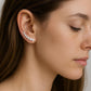 Sterling Silver CZ Ear Climber Earrings | 925 Graduated Stone Crawlers | Minimalist Curve Earrings