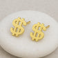 Sterling Silver Dollar Sign Studs • Hip Hop Jewelry