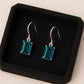 Sterling Silver London Topaz Earrings | 925 Emerald Cut Blue Drop Earrings | Minimalist Dangle Jewelry