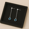 London Blue Topaz Sterling Silver Drop Earrings • December Birthstone