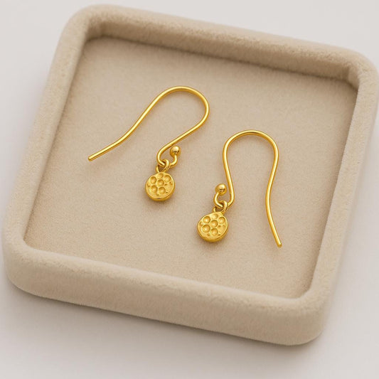 Sterling Silver Disc Drop Earrings • Minimalist Dangle Jewelry