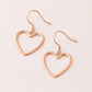 Sterling Silver Heart Outline Earrings • Minimalist Romantic Dangles