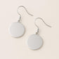Sterling Silver Disc Earrings • Minimalist Dangle Drops, Polished Coin