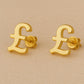Pound Sign Stud Earrings 925 Silver | UK Currency Symbol | Minimalist Earrings | Unisex Jewelry Gift