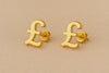 Pound Sign Stud Earrings 925 Silver | UK Currency Symbol | Minimalist Earrings | Unisex Jewelry Gift