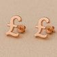 Pound Sign Stud Earrings 925 Silver | UK Currency Symbol | Minimalist Earrings | Unisex Jewelry Gift