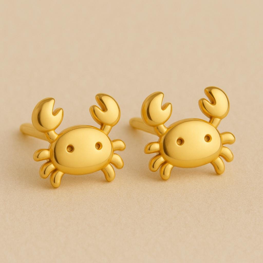 Crab Stud  925 Silver | Sea Jewelry | Ocean Studs | Tiny Crab Earrings for Women & Girls