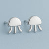 Jellyfish Stud 925 Silver | Ocean Jewelry | Minimalist Sea Studs | Tiny Earrings for Women & Girls
