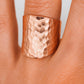 Hammered Ring | Wide Band Textured | Chunky Statement Ring | Modern for Women