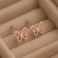 925 Silver Butterfly Studs • Minimal Outline Earrings • Daily Wear Studs