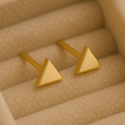 925 Silver Triangle Studs • Minimal Geometric Earrings • Dainty Sterling Studs • Simple Everyday Jewelry