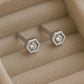 925 Silver Hexagon Studs • CZ Geometric Earrings • Minimal Studs • Dainty Everyday Jewelry •