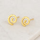 925 Silver Hammered Spiral Stud Earrings • Textured Swirl Minimalist Studs • Dainty for Women