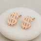 Sterling Silver Dollar Sign Studs • Hip Hop Jewelry