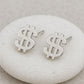 Sterling Silver Dollar Sign Studs • Hip Hop Jewelry