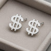 Sterling Silver Dollar Sign Studs • Hip Hop Jewelry