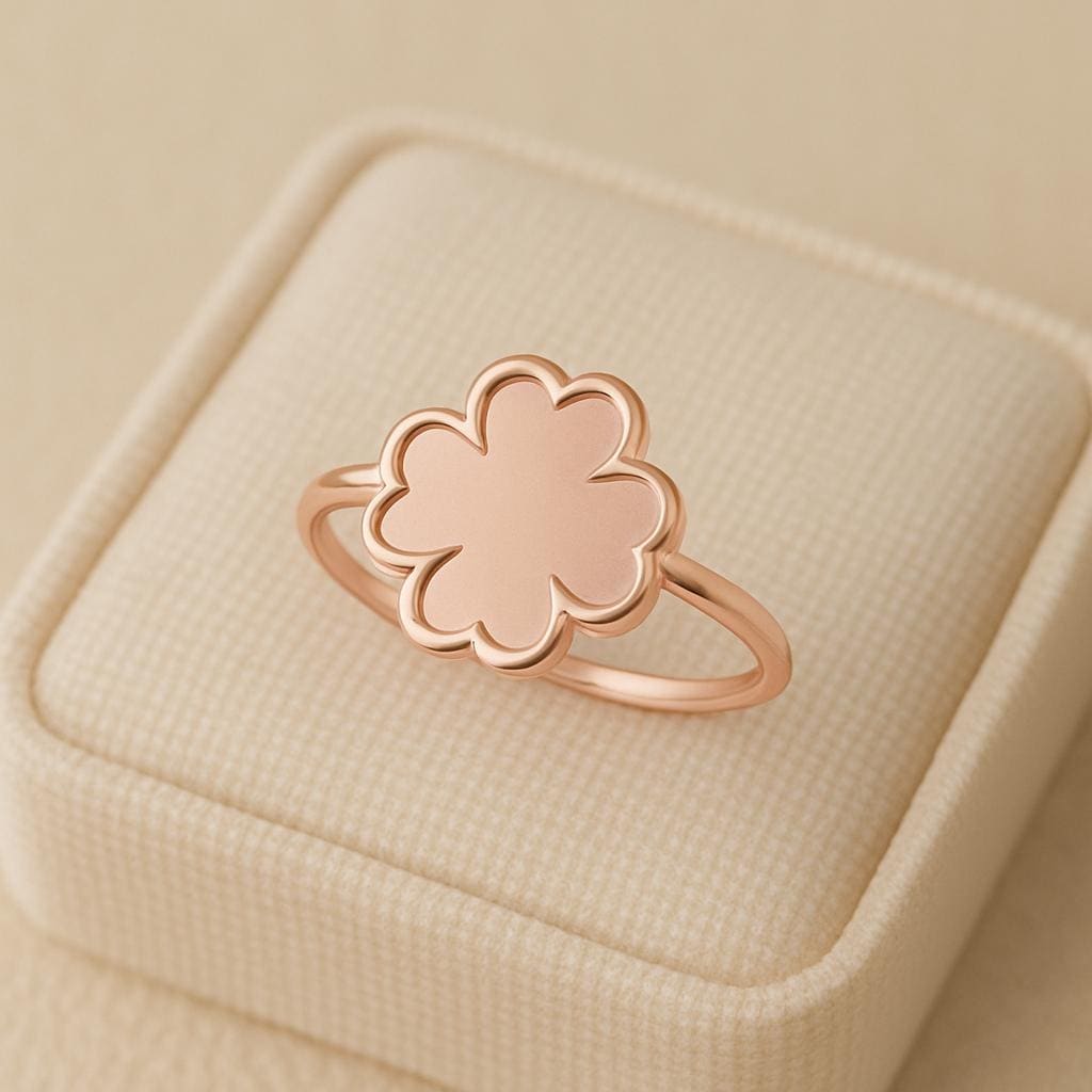 Sterling Silver Four Leaf Clover Ring • Minimalist Good Luck Jewelry