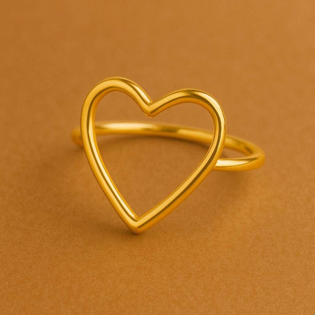 Sterling Silver Open Heart Ring • Minimalist Dainty Band