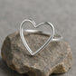 Sterling Silver Open Heart Ring • Minimalist Dainty Band