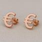 Euro Sign Stud Earrings 925 Silver | Minimalist Currency Symbol Earring | Unisex Jewelry