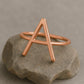 925 Silver Initial A Ring • Letter A Minimalist Ring • Personalized Dainty Band for Women