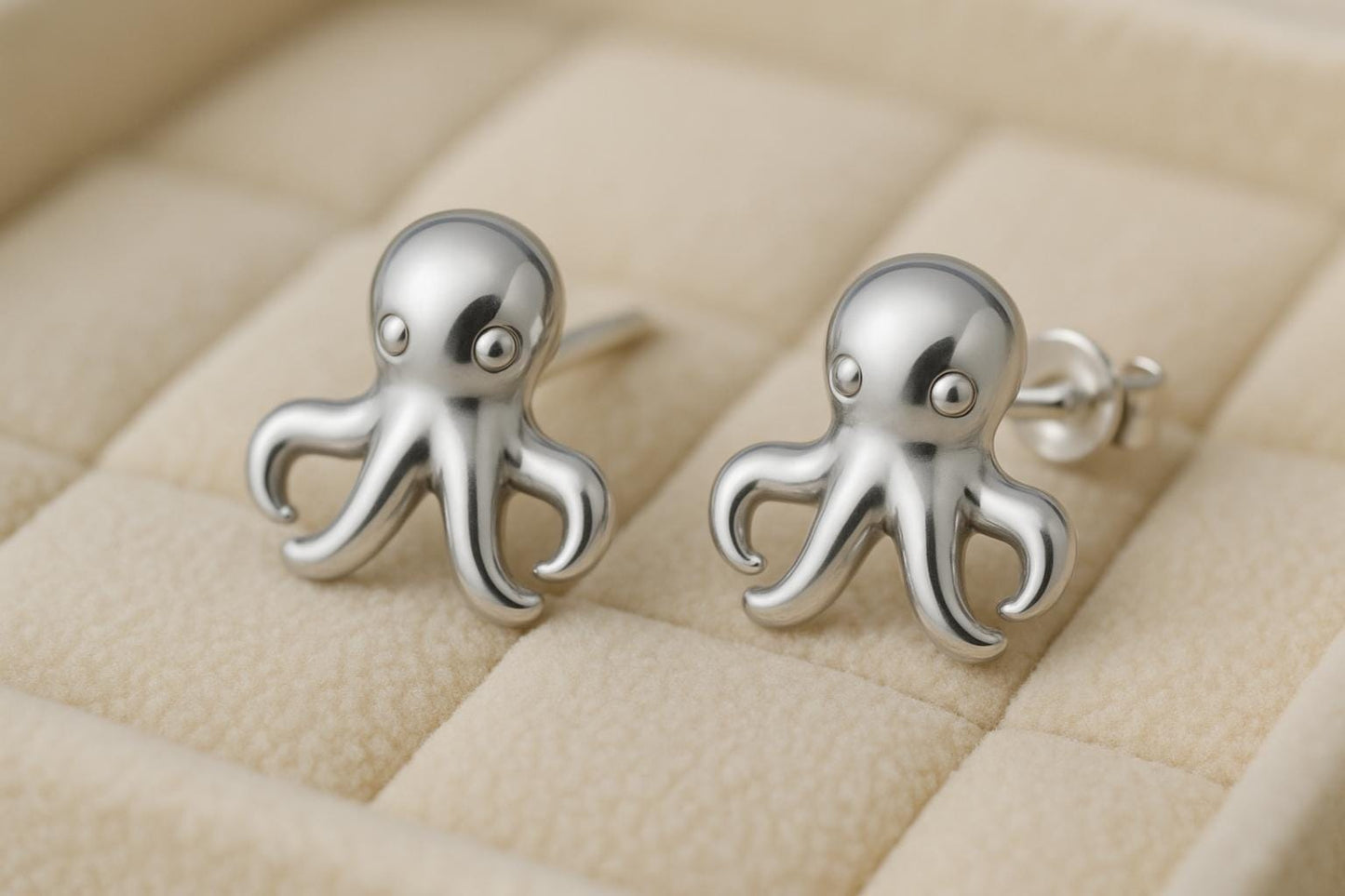 Octopus Stud Earrings 925 Silver | Sea Studs | Minimalist Jewelry | Tiny Earrings for Women & Men
