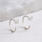 925 Silver Butterfly Ear Cuff | Minimal Open Hoop Earrings | Butterfly Jewelry | Gift for Her